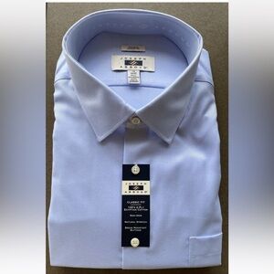 Joseph Abboud Button Up LS Shirt Men 19 36/37 Tall Blue Egyptian Cotton Non-Iron